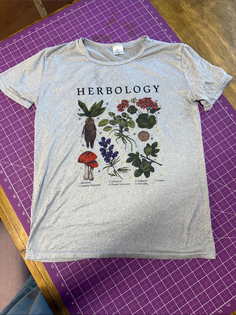 Herbology Graphic Tee - Light Gray Botanical Shirt